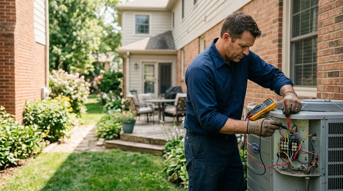 HVAC technician working near Le Roy, MN